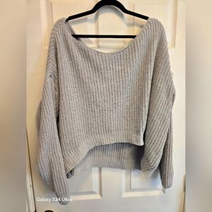Womans gray crop sweater
